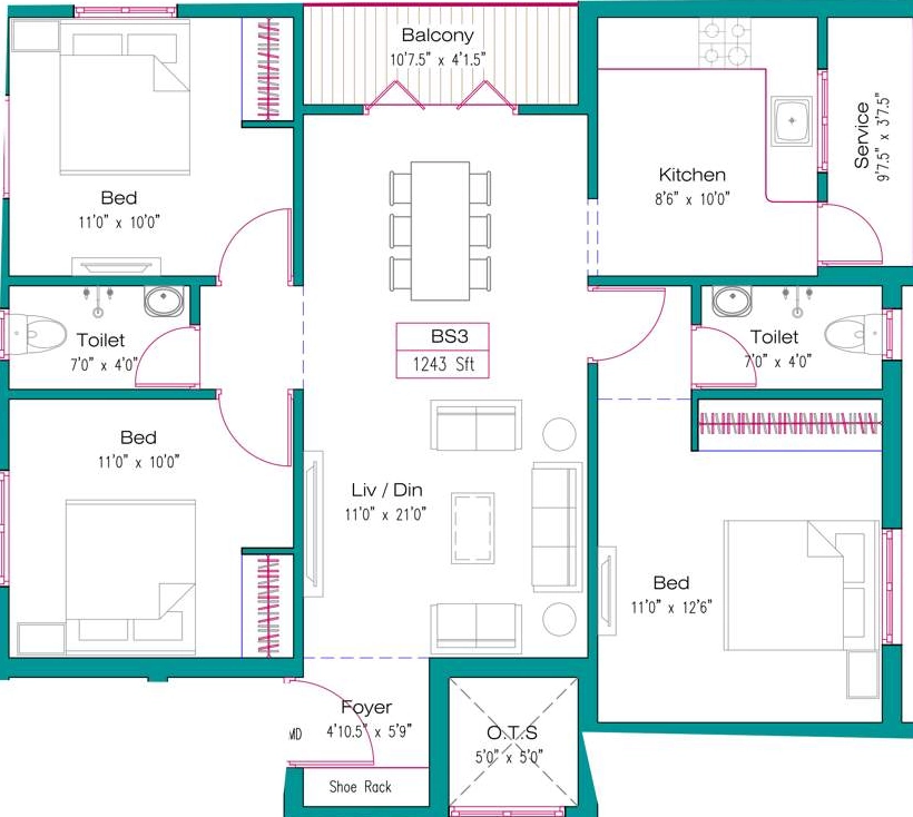 3 BHK Flat in HP Sky Tower in Madambakkam, Chennai - Image 921384