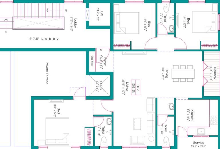 3 BHK Flat in HP Sky Tower in Madambakkam, Chennai - Image 921386