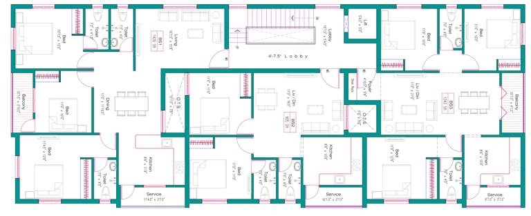 Floor Plan of HP Sky Tower in Madambakkam, Chennai - Image 410468