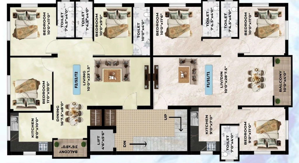 Floor Plan of Mithun Orchid in Medavakkam, Chennai - Image 410473