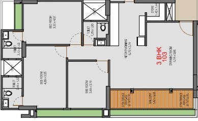 3 BHK Flat in Aasthaa Skyrise in Sola, Ahmedabad - Image 921392