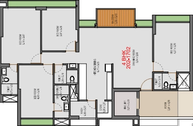 4 BHK Flat in Aasthaa Skyrise in Sola, Ahmedabad - Image 921394