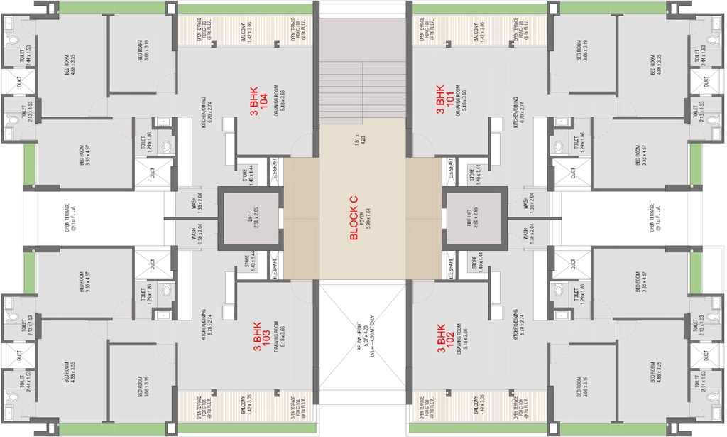 Floor Plan of Aasthaa Skyrise in Sola, Ahmedabad - Image 410494