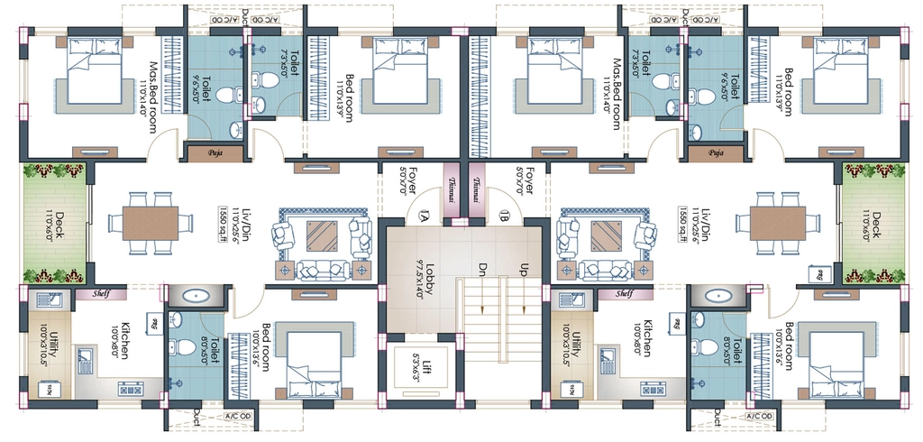 Floor Plan of Pushkar Shree Soundarya in Anna Nagar, Chennai - Image 410484