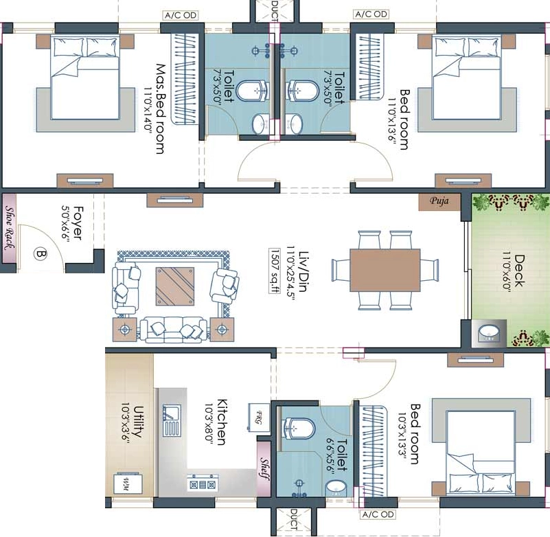 3 BHK Flat in Pushkar Kalpavriksha in Anna Nagar, Chennai - Image 921407