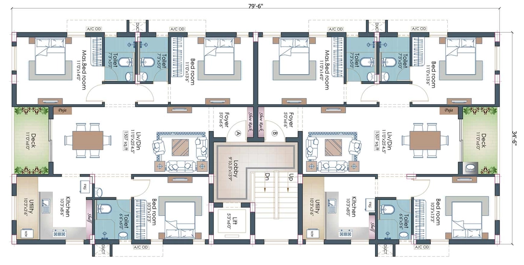 Floor Plan of Pushkar Kalpavriksha in Anna Nagar, Chennai - Image 410531