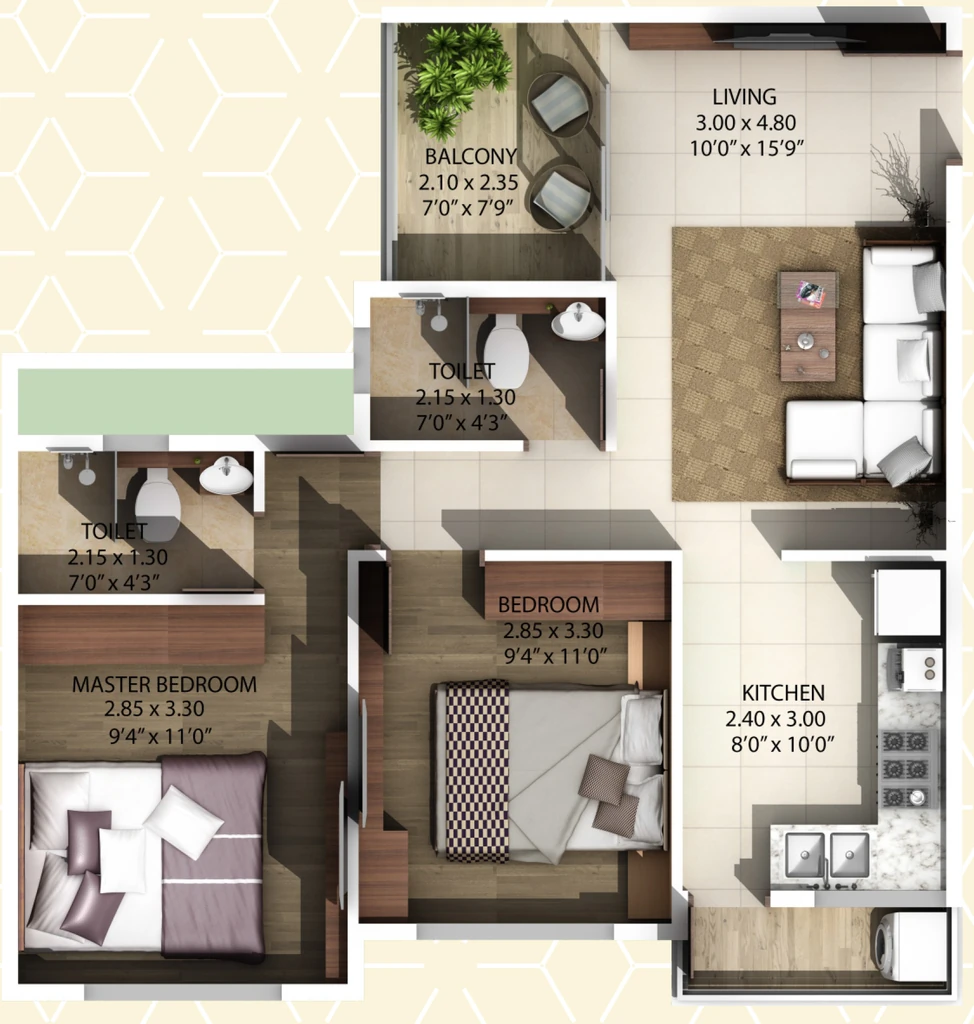2 BHK Flat in AC Abhinandan Heights in Makhmalabad, Nashik - Image 921417