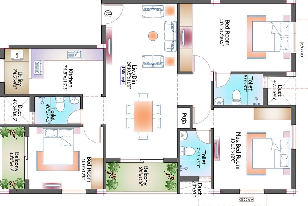 3 BHK Flat in Pushkar Sri Vidya in Arumbakkam, Chennai - Image 921418