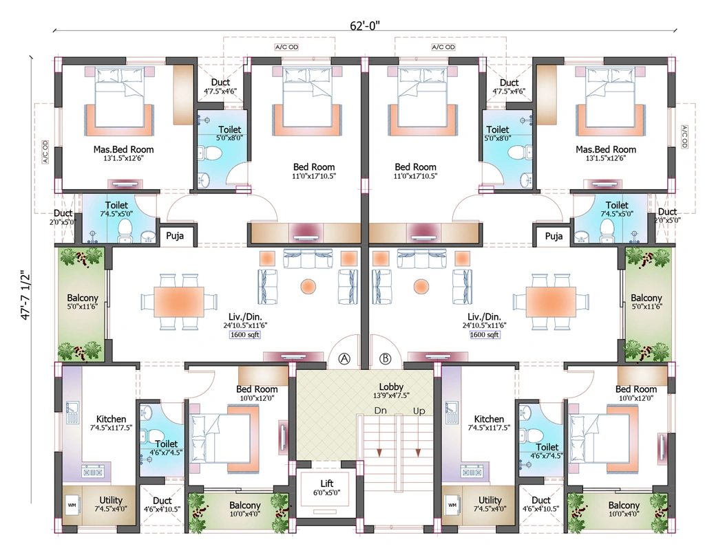 Floor Plan of Pushkar Sri Vidya in Arumbakkam, Chennai - Image 410602