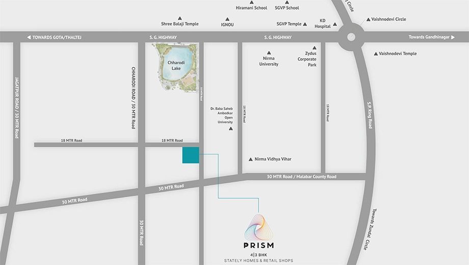Location of Commercial Artham Prism in Chharodi, Ahmedabad - Image 410607