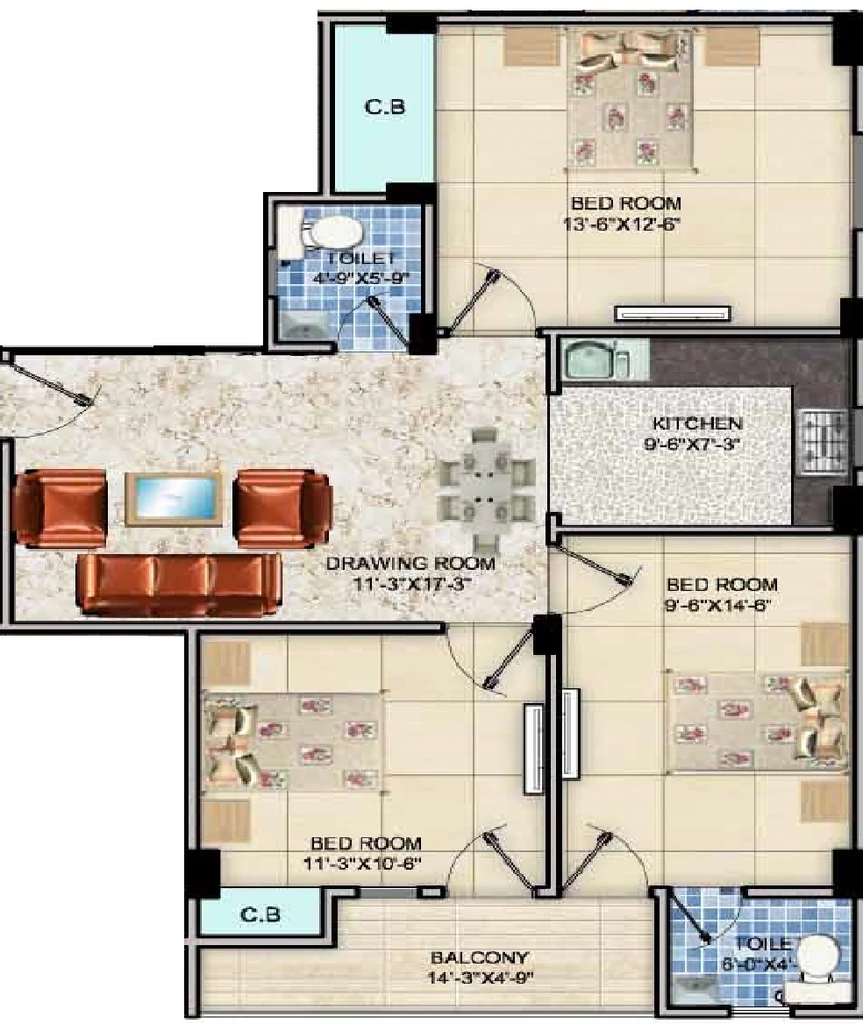 3 BHK Flat in Casa View Apartment 4 in Knowledge ParK 5, Greater Noida - Image 921429