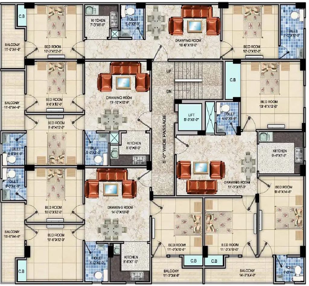Floor Plan of Casa View Apartment 4 in Knowledge ParK 5, Greater Noida - Image 410613