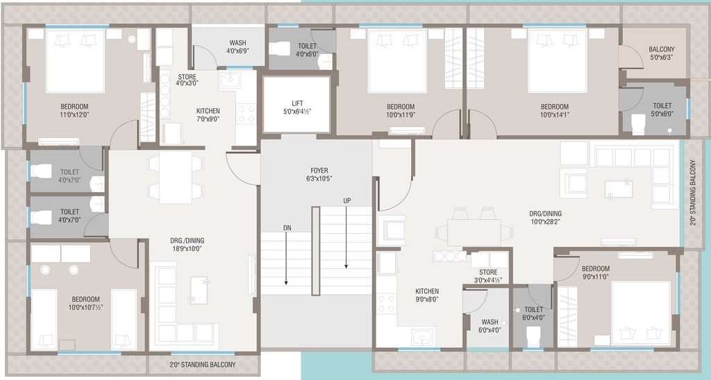 Floor Plan of HA Abhisha Appartment in Paldi, Ahmedabad - Image 410619