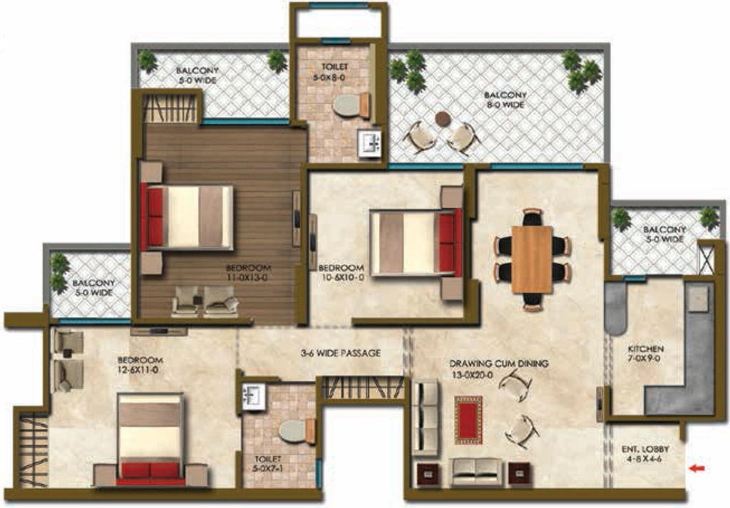 3 BHK Flat in Aadvi Circuit Heights in Yamuna Expressway, Greater Noida - Image 921444