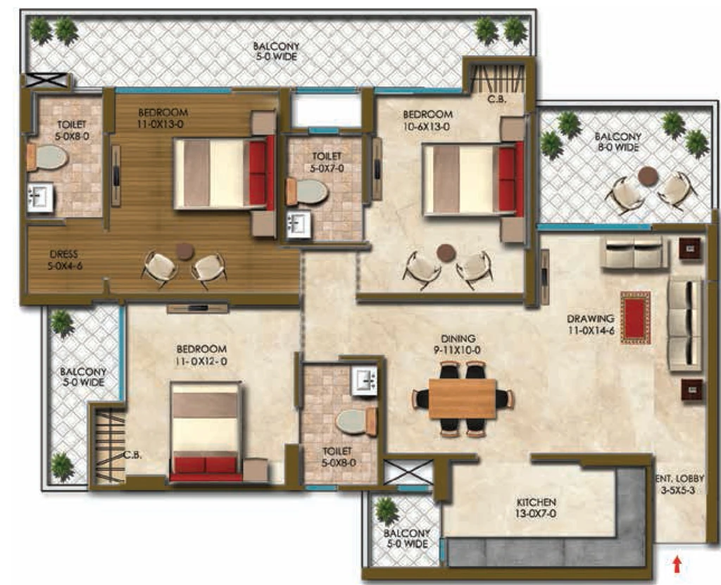 3 BHK Flat in Aadvi Circuit Heights in Yamuna Expressway, Greater Noida - Image 921445
