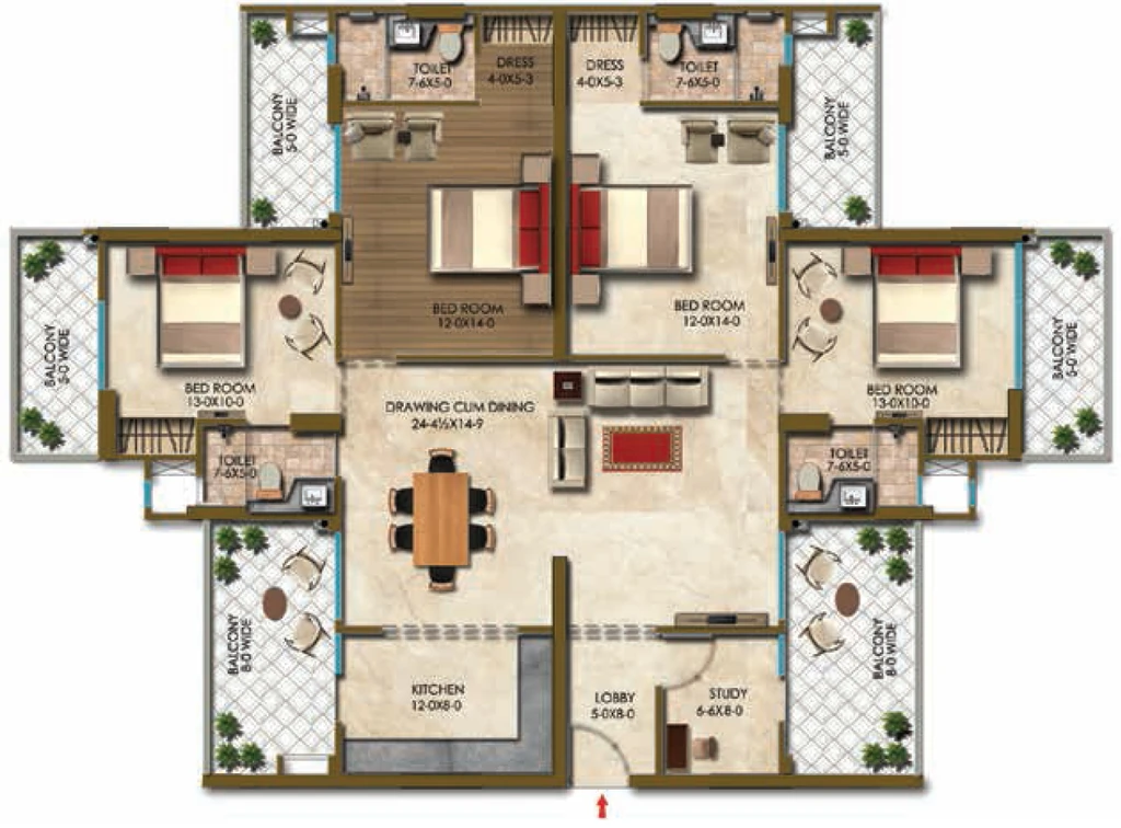 4 BHK Flat in Aadvi Circuit Heights in Yamuna Expressway, Greater Noida - Image 921446
