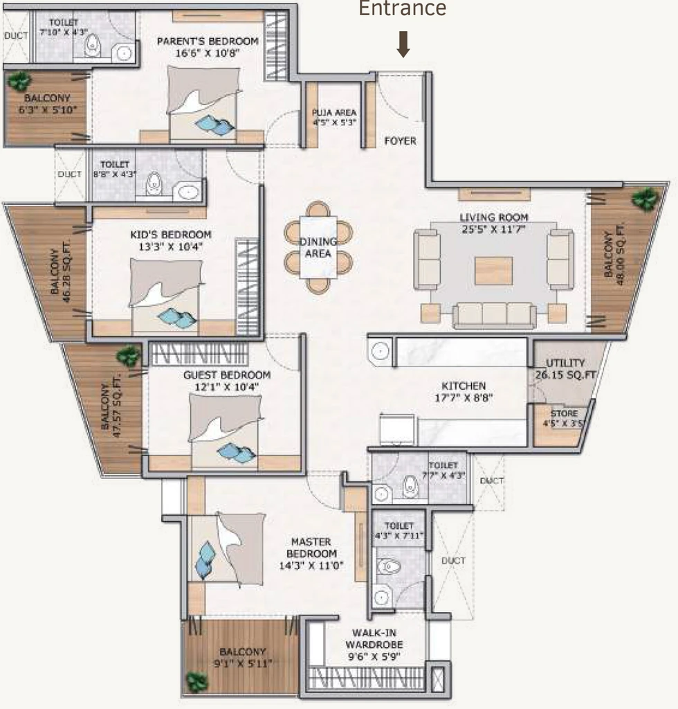 4 BHK Flat in CMR Legacy in Gangapur Road, Nashik - Image 921456