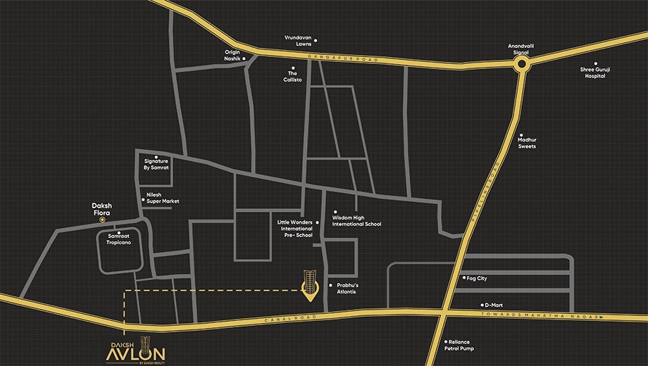 Location of Commercial Daksh Avlon in Gangapur Road, Nashik - Image 410745