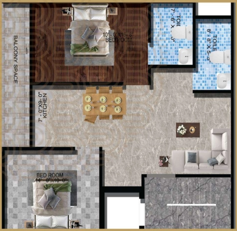 2 BHK Flat in CSB Madhav Kunj in Sector 2, Greater Noida - Image 921488