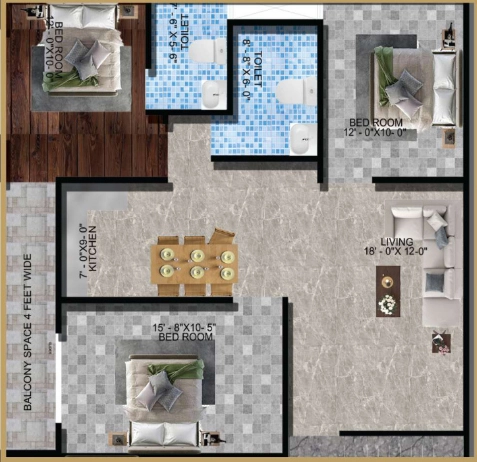 3 BHK Flat in CSB Madhav Kunj in Sector 2, Greater Noida - Image 921489