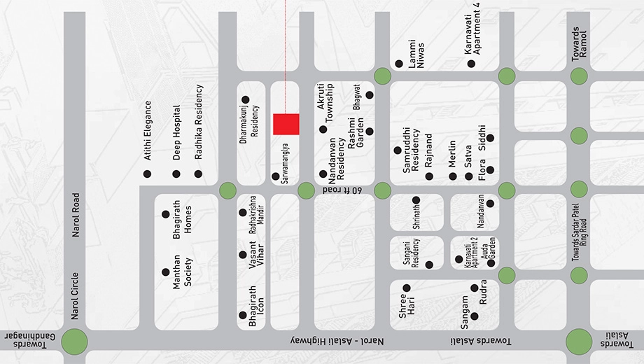 Location of Raghvani Jineshwar Heights in Narolgam, Ahmedabad - Image 410752