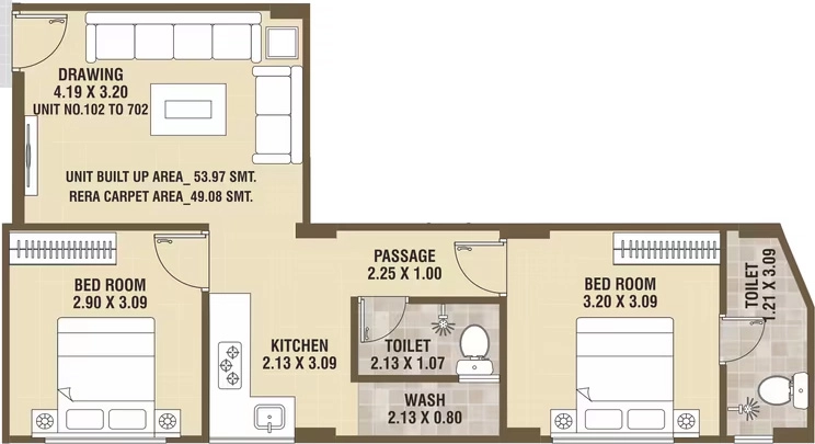 2 BHK Flat in Mahakali Siddhi Homes in Shahpur, Ahmedabad - Image 921485