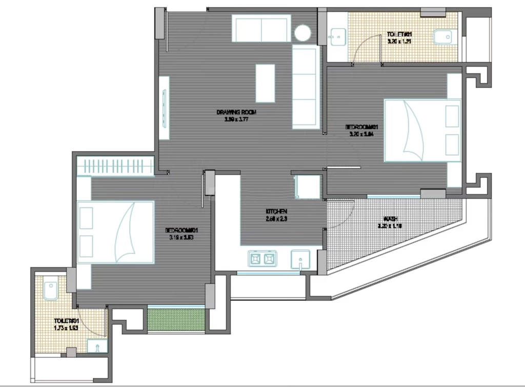 2 BHK Flat in Neel Deep Flora in Vatva, Ahmedabad - Image 921490