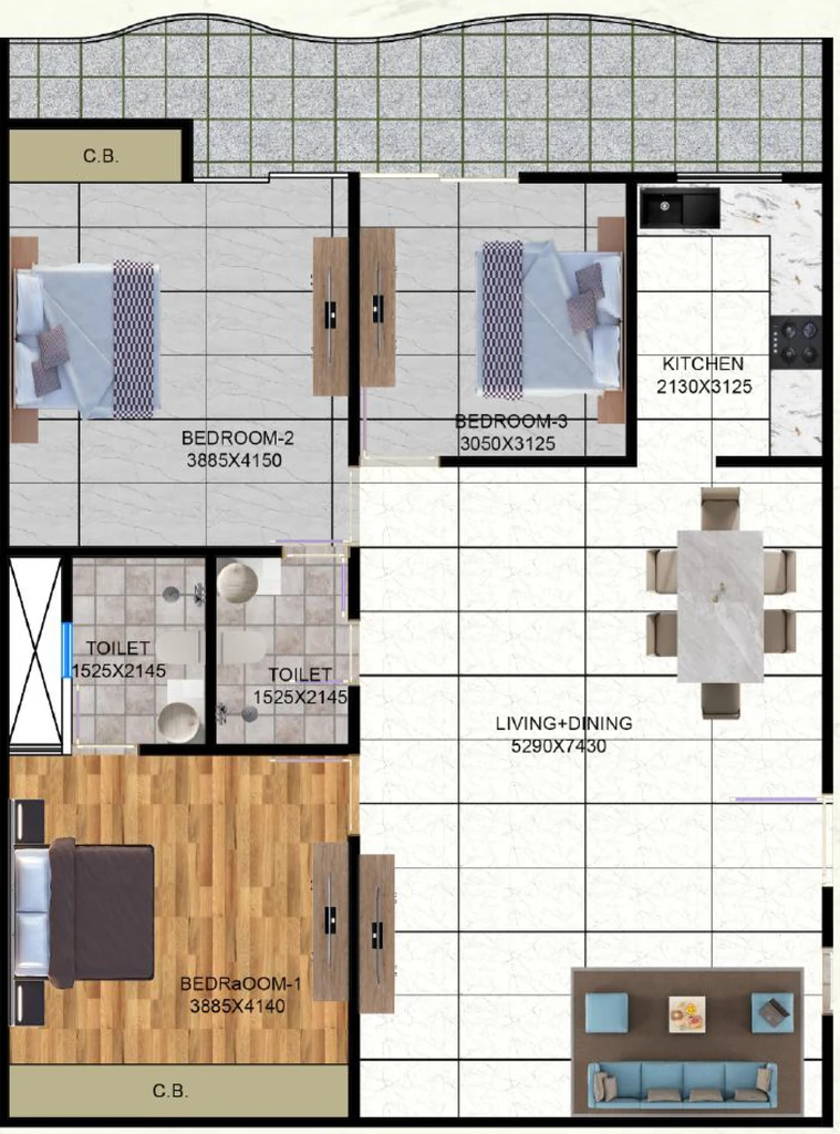 3 BHK Flat in Essential Lotus Heights in Sector 16 B, Greater Noida - Image 921497