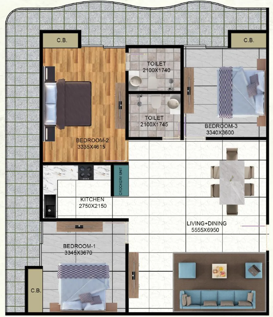 3 BHK Flat in Essential Lotus Heights in Sector 16 B, Greater Noida - Image 921498