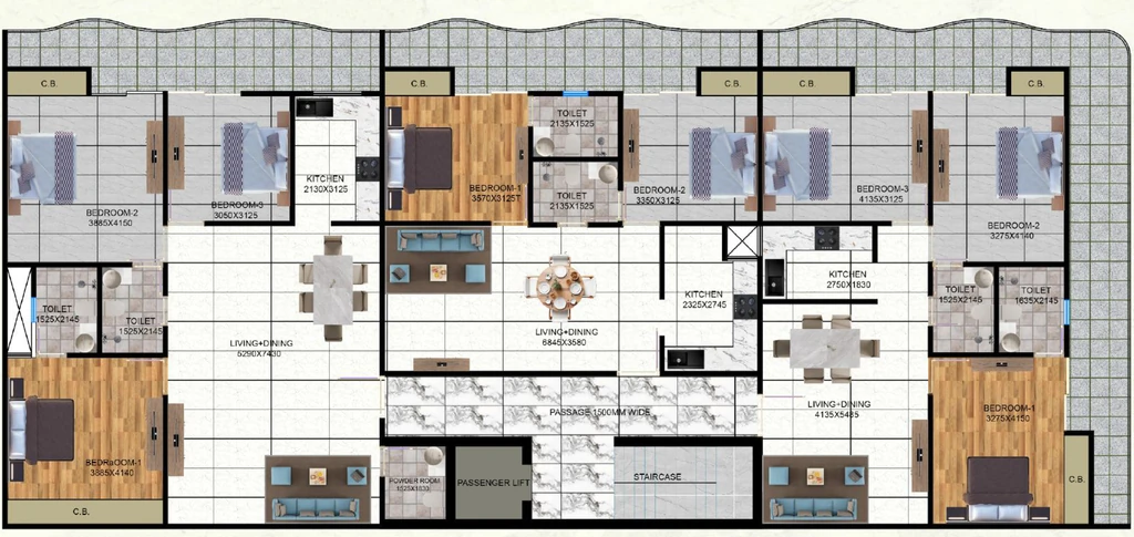 Floor Plan of Essential Lotus Heights in Sector 16 B, Greater Noida - Image 410798
