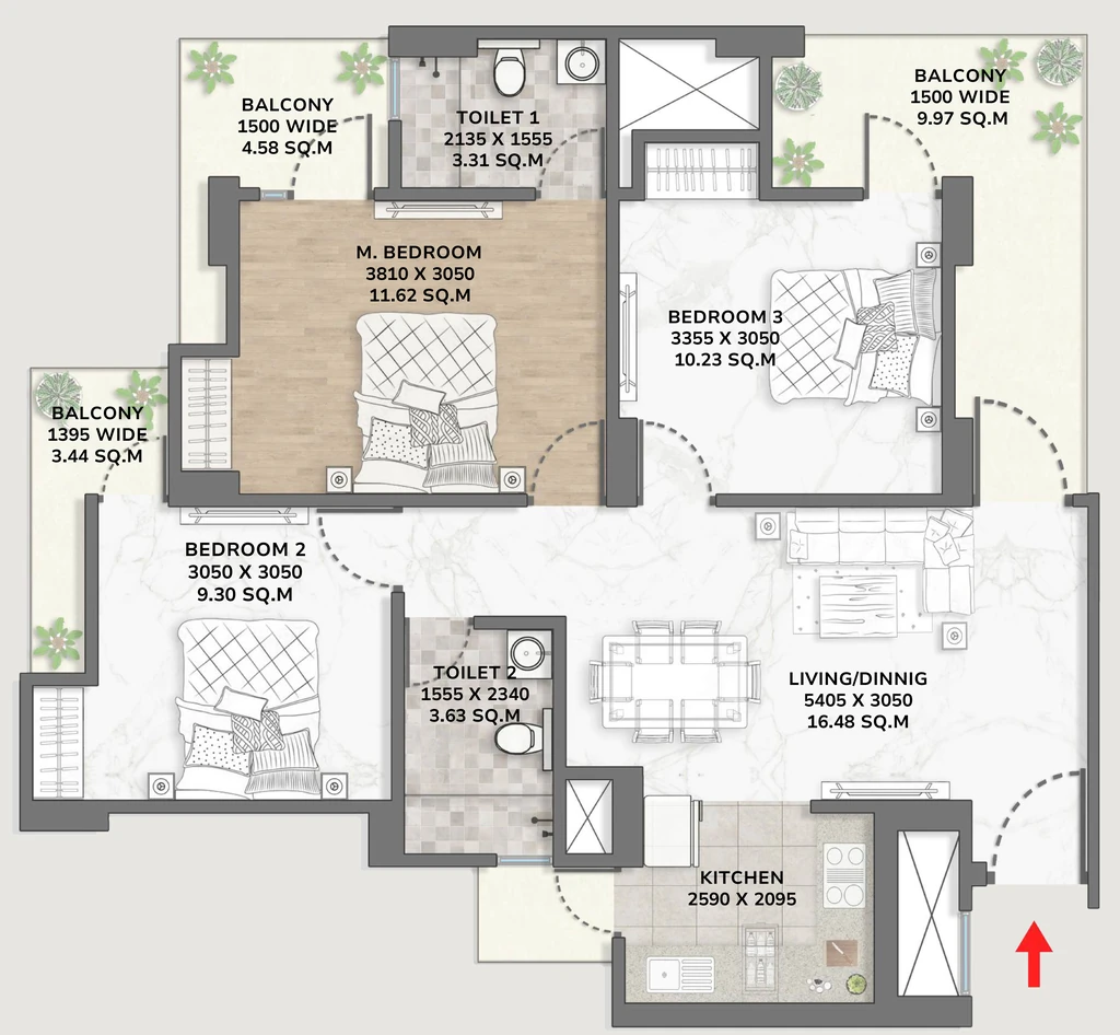 3 BHK Flat in UPRERAPRJ3122 in Techzone 4, Greater Noida - Image 921514