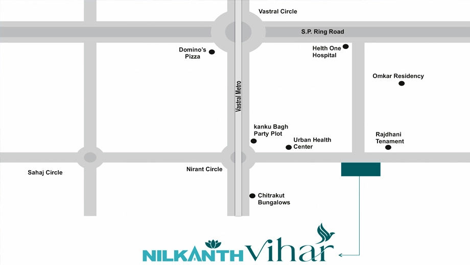 Location of Commercial Nilkanth Vihar in Vastral, Ahmedabad - Image 410819