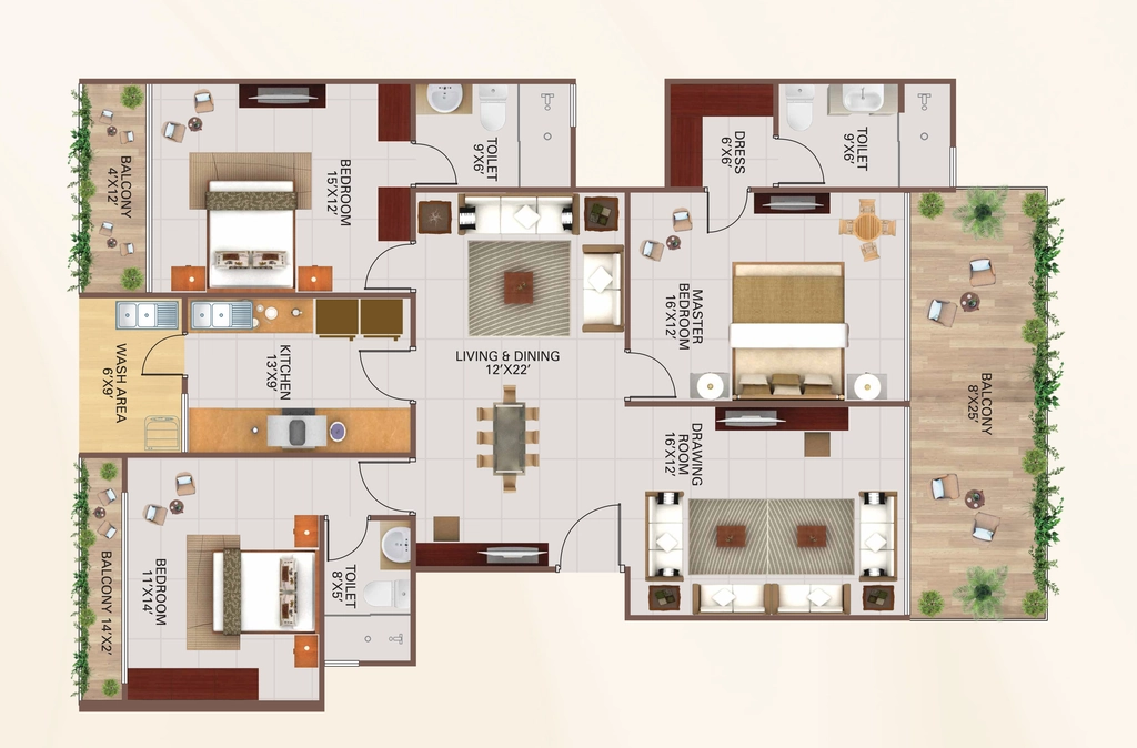 3 BHK Flat in Kolar Surendra Select in Kolar Road, Bhopal - Image 921611