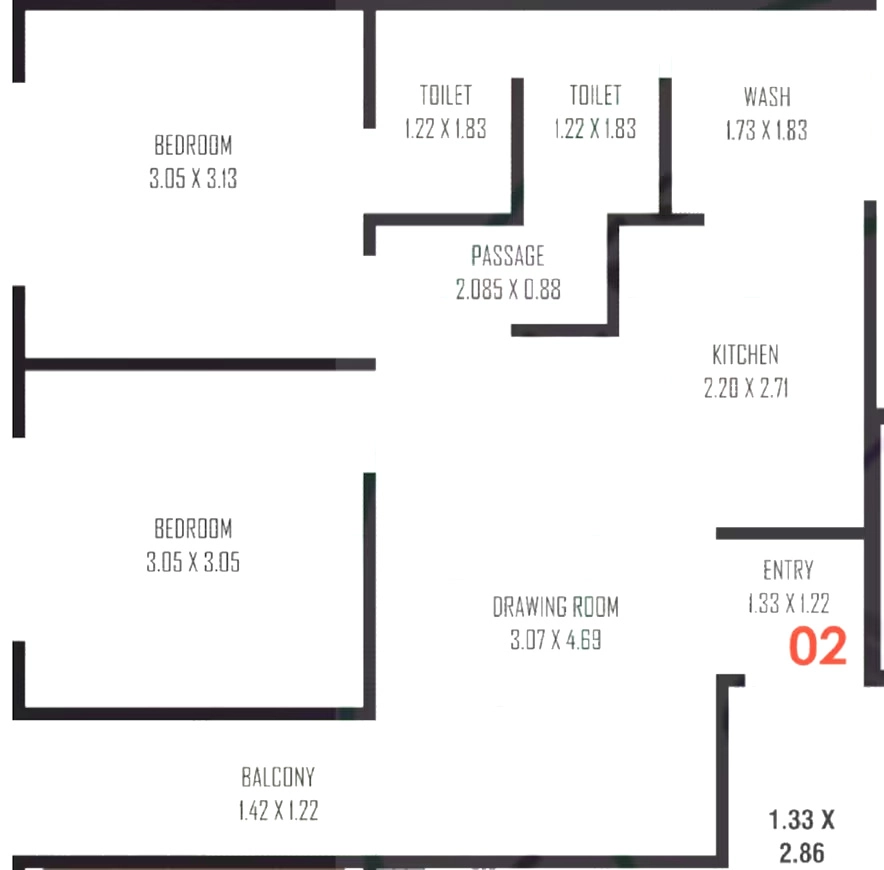2 BHK Flat in Radhe Heaven Landmark in Hanspura, Ahmedabad - Image 921522