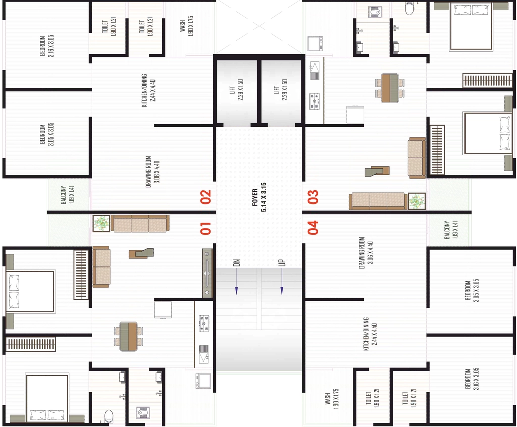 Floor Plan of Radhe Heaven Landmark in Hanspura, Ahmedabad - Image 410860