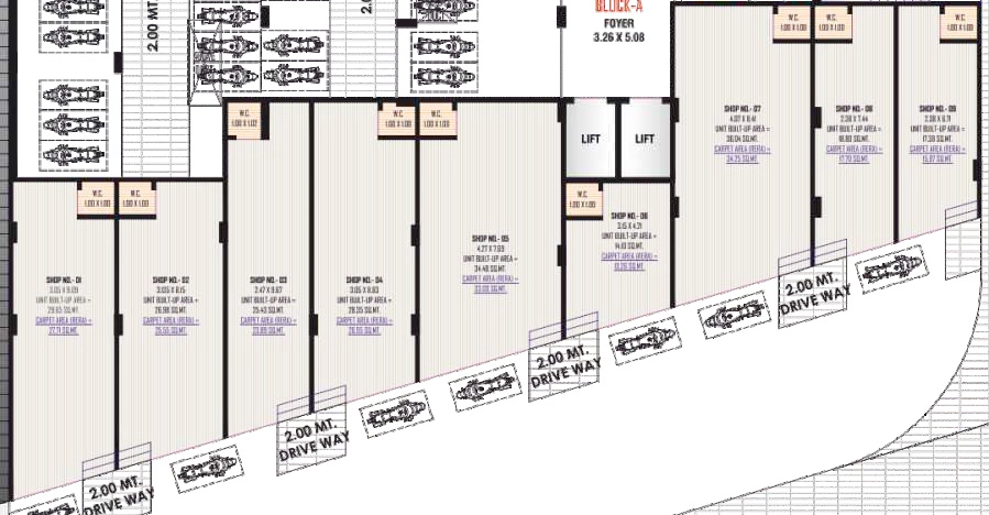 Floor Plan of Commercial Radhe Heaven Landmark in Hanspura, Ahmedabad - Image 410868
