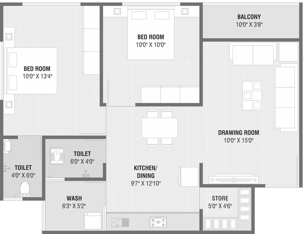 2 BHK Flat in Om Radhe Swapnil in Nava Naroda, Ahmedabad - Image 921532