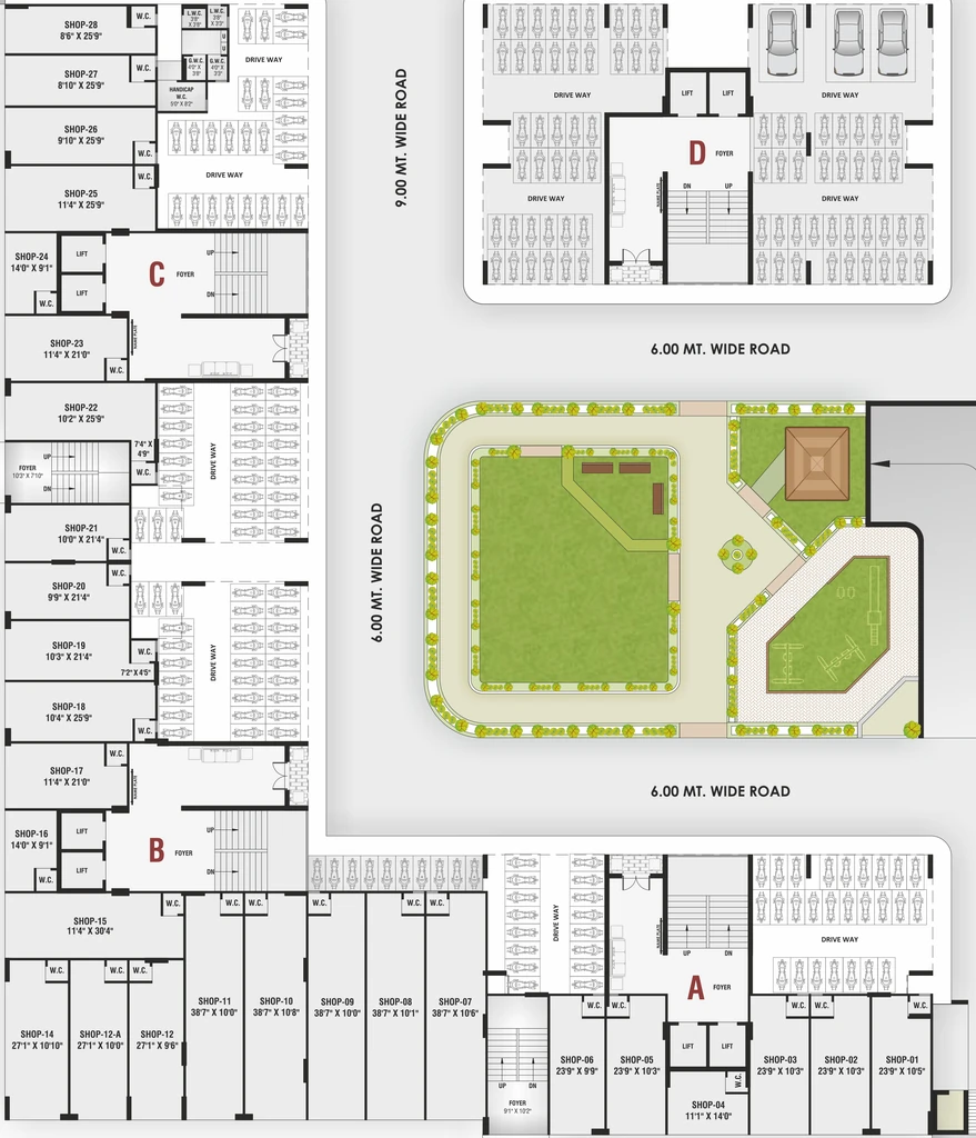 Floor Plan of Commercial Om Radhe Swapnil in Nava Naroda, Ahmedabad - Image 410904