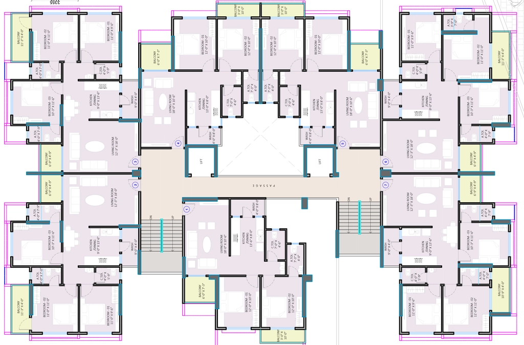 Floor Plan of Daksh Triverra in Panchavati, Nashik - Image 410918