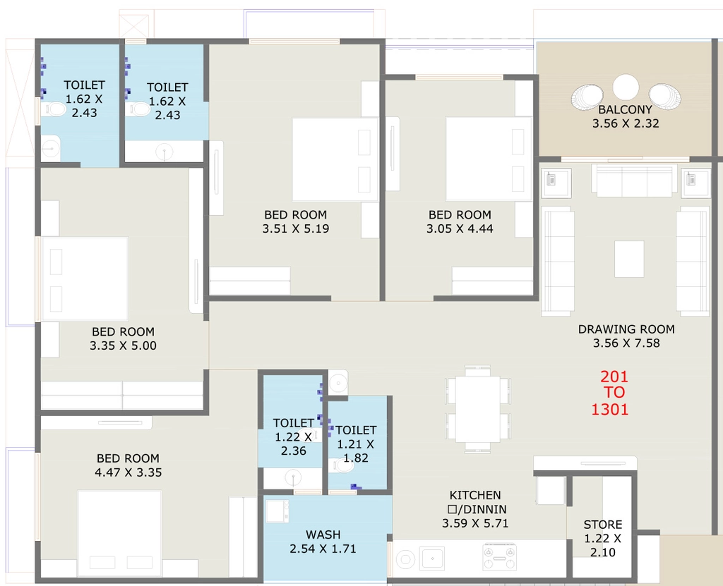4 BHK Flat in Raghunandan Radhe Atlantis in Hathijan, Ahmedabad - Image 921547
