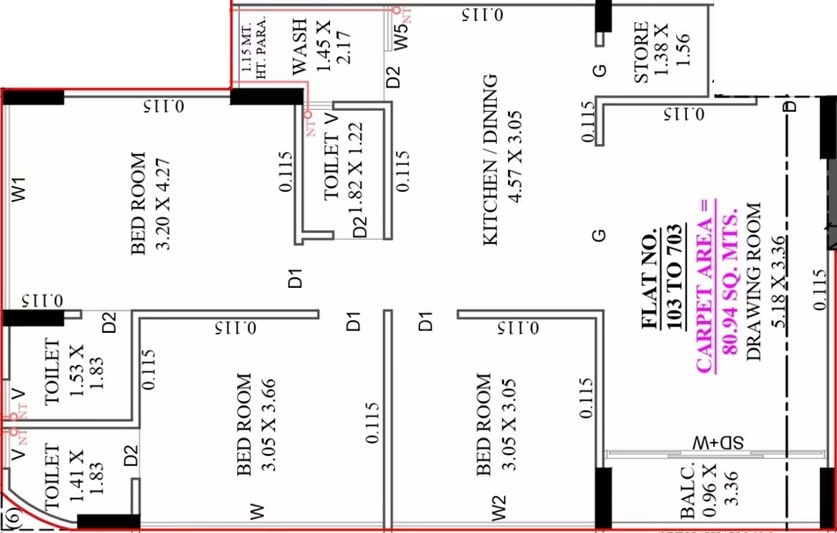 3 BHK Flat in Rameshwar Pushkal Hill in Nava Naroda, Ahmedabad - Image 921555