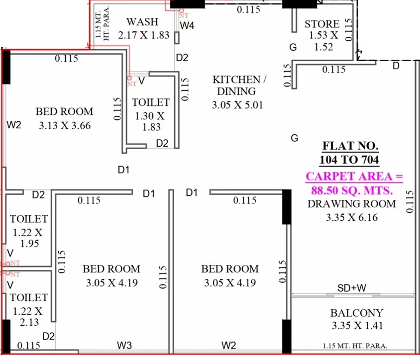 3 BHK Flat in Rameshwar Pushkal Hill in Nava Naroda, Ahmedabad - Image 921557