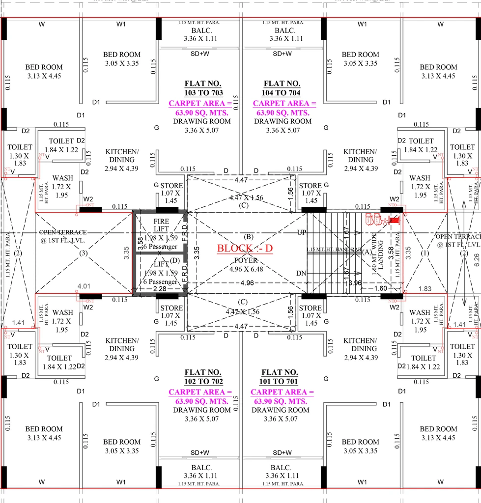 Floor Plan of Rameshwar Pushkal Hill in Nava Naroda, Ahmedabad - Image 410937