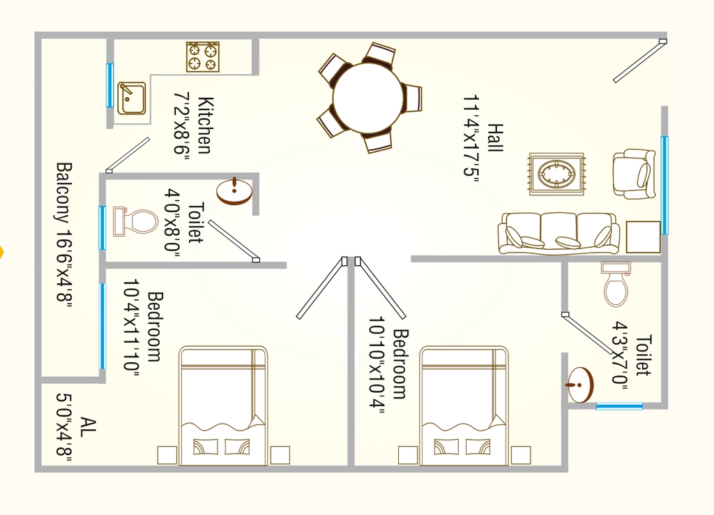 2 BHK Flat in Sanskaar Paradise in Ayodhya Bypass, Bhopal - Image 922154