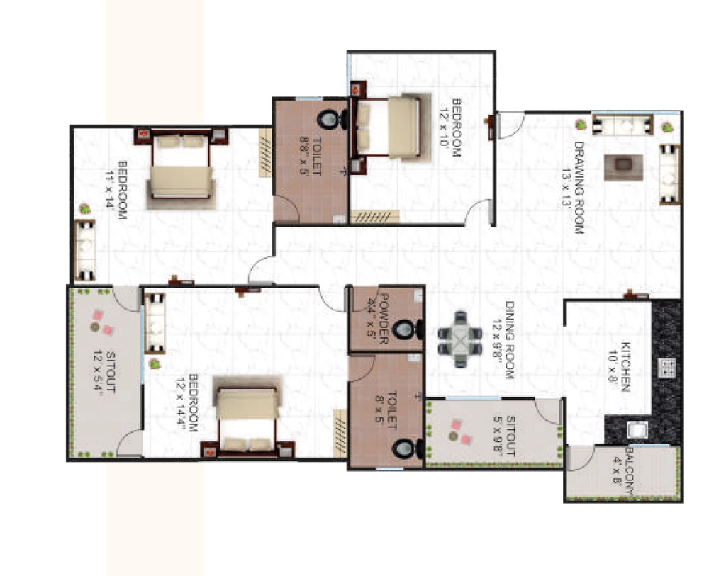 3 BHK Flat in Siddhi Samriddhi in Kolar Road, Bhopal - Image 921613