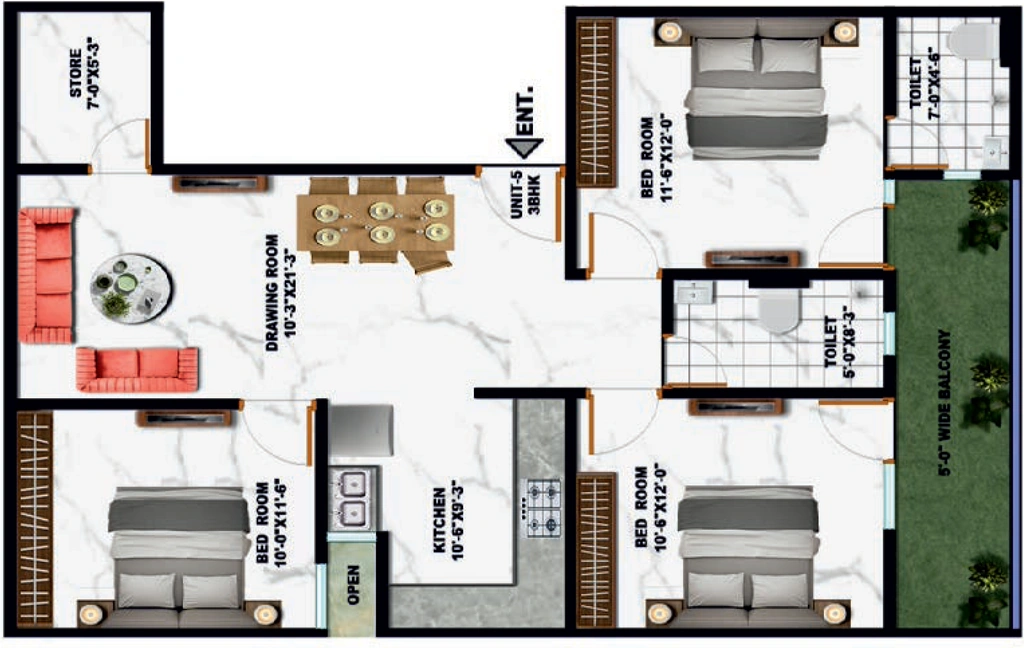 3 BHK Flat in MTC Arambh in Sector 12, Greater Noida - Image 921593