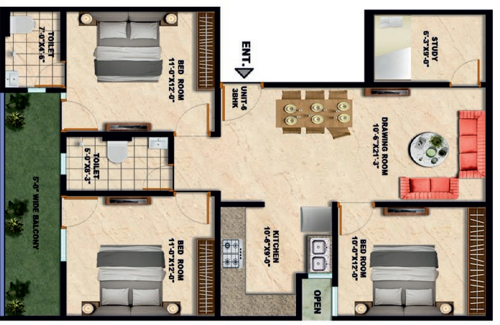 3 BHK Flat in MTC Arambh in Sector 12, Greater Noida - Image 921594