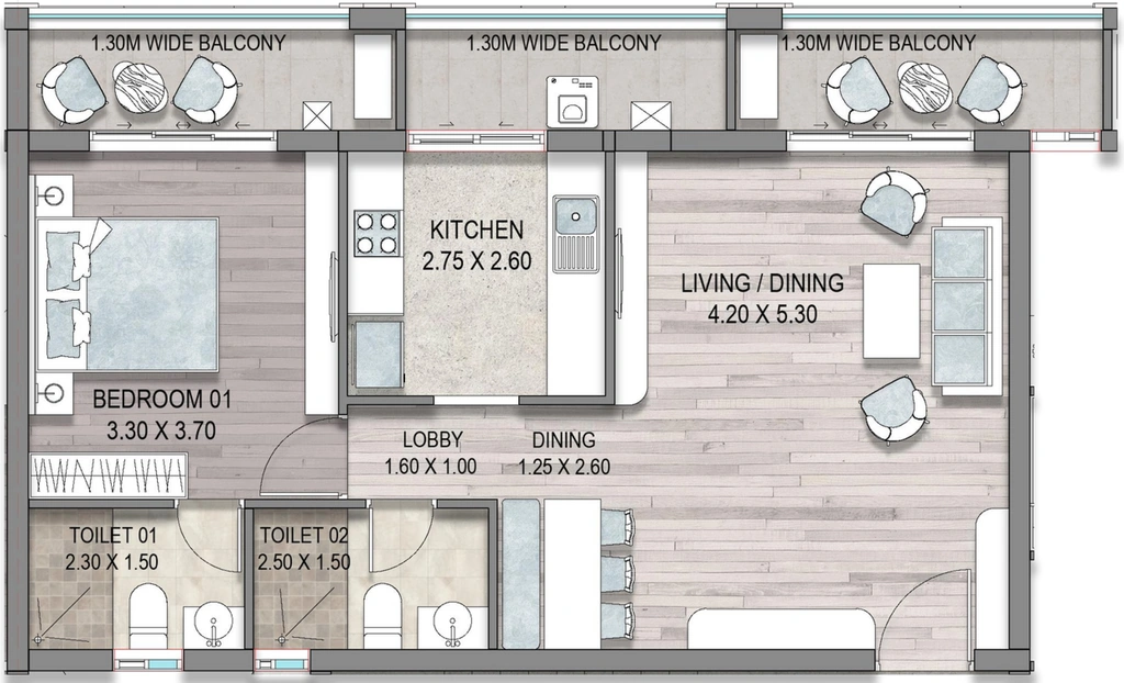 1 BHK Flat in Delvin JD Pearl in Colvale, Goa - Image 921596