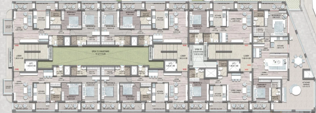 Floor Plan of Delvin JD Pearl in Colvale, Goa - Image 411000