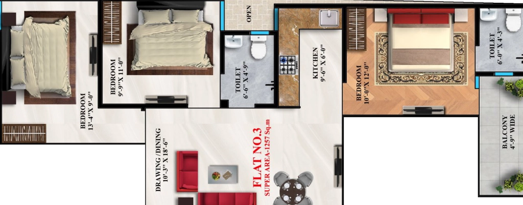 3 BHK Flat in Subhan The Royal Residency in Sector 135, Noida - Image 921616